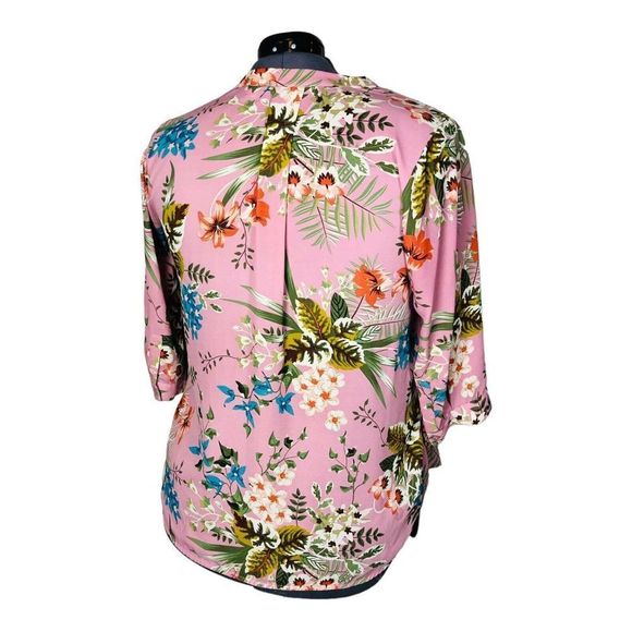 2226 Violet and Claire Women's Mauve Floral 3/4 Sleeve Blouse Top - Picture 5 of 7